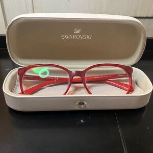 Swarovski Red Bejeweled Women's Eyeglass Frames